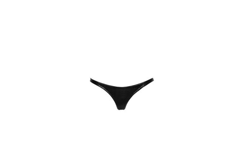Noir Handmade Snake Wetlook Sexy Thong Black - Her Fetish