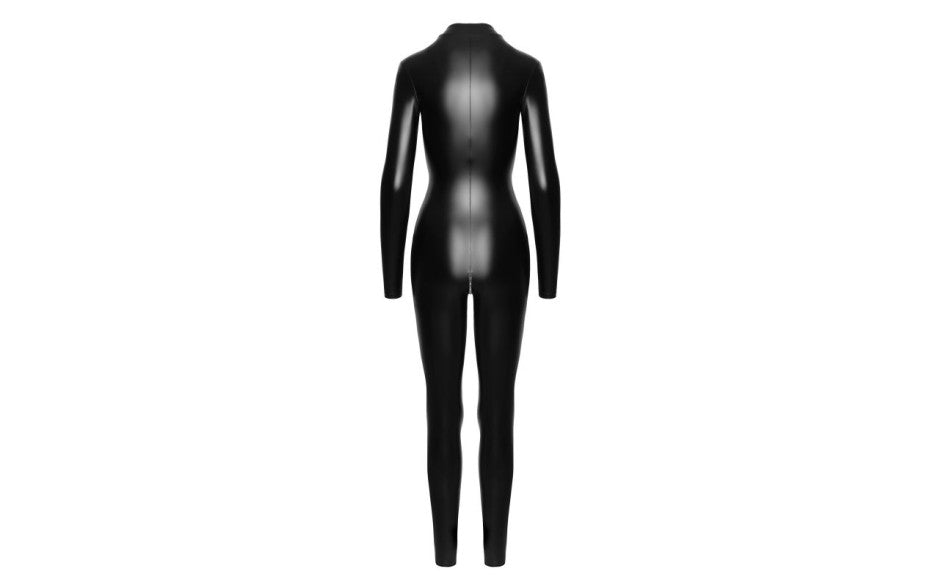 Noir Handmade Power Wetlook Womens Catsuit With Front Zipper Her Fetish