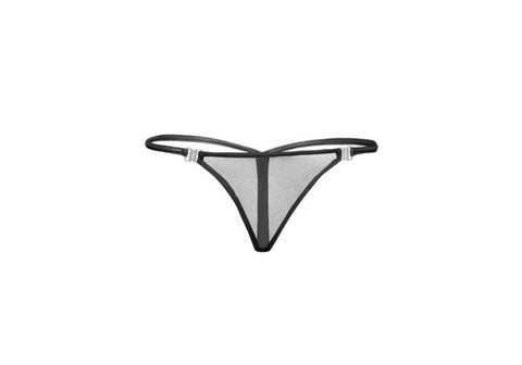 Noir Handmade Inviting Soft Tulle Mesh G-String Panty - Her Fetish