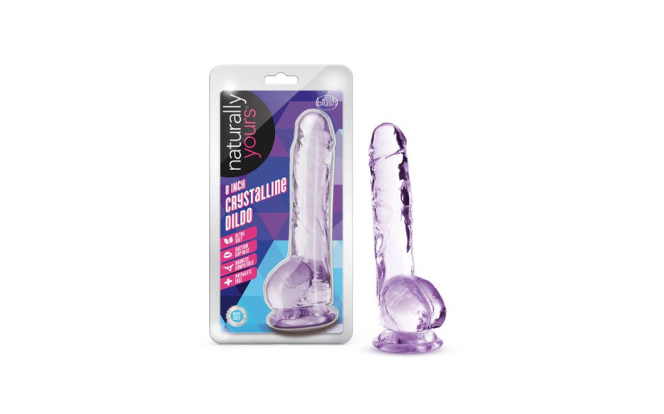 Naturally Yours 8 Inches Crystaline Realistic Dildo With Balls Realistic Dildos