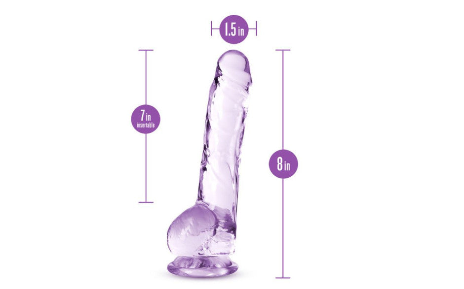 Naturally Yours 8 Inches Crystaline Realistic Dildo With Balls Realistic Dildos