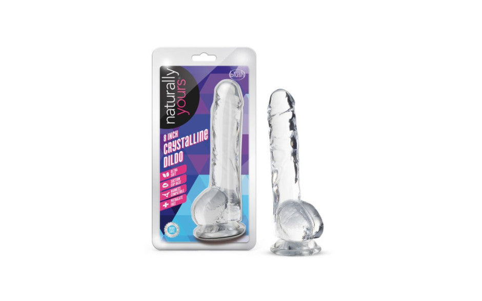 Naturally Yours 8 Inches Crystaline Realistic Dildo With Balls Realistic Dildos
