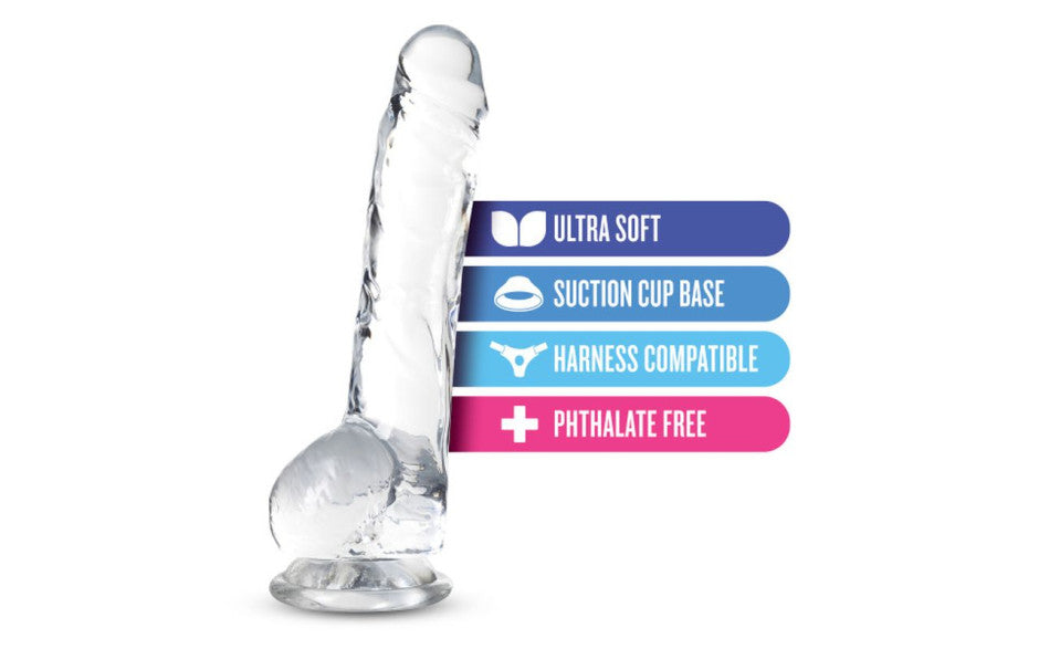 Naturally Yours 8 Inches Crystaline Realistic Dildo With Balls Realistic Dildos