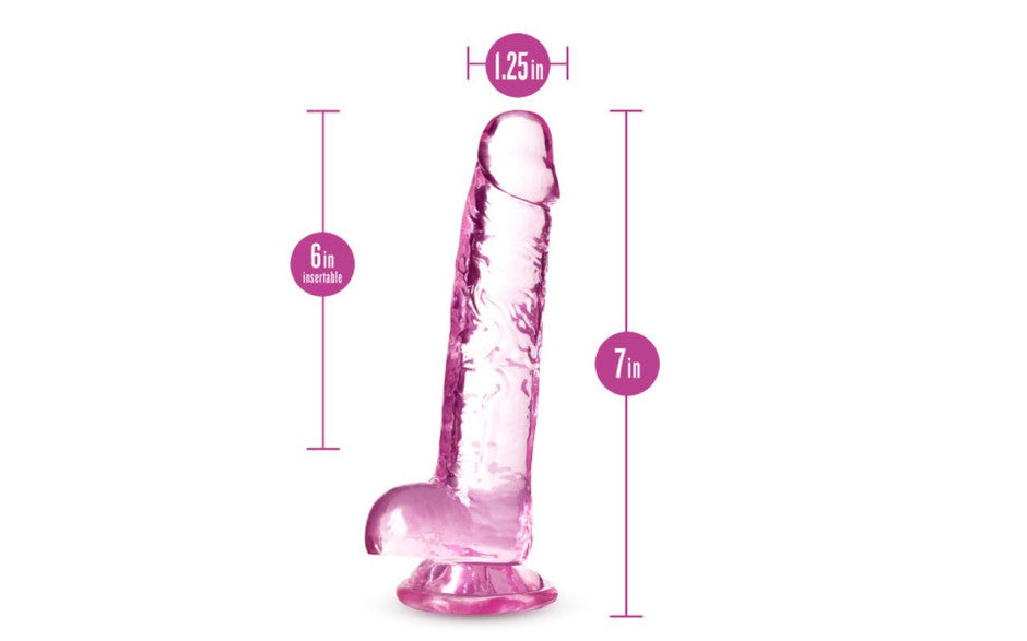 Naturally Yours 7 Inches Crystaline Realistic Dong With Balls Realistic Dildos