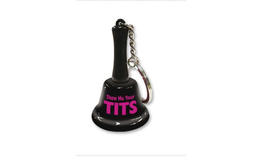 Novelty Show Me Your Tits Mini Bell Key Chain - Party Gifts and Novelties
