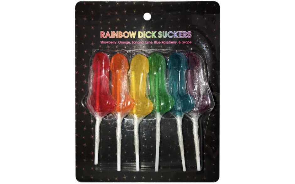 Kheper Edible Rainbow Dick Suckers 6 Piece Party Gifts and Novelties