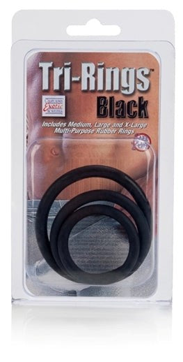 Tri-Rings Black Stretchy Cock Rings