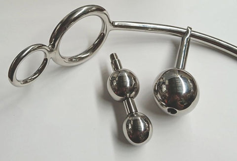 Triple Ball Anal Hook With Double Cock Ring - Cock Rings