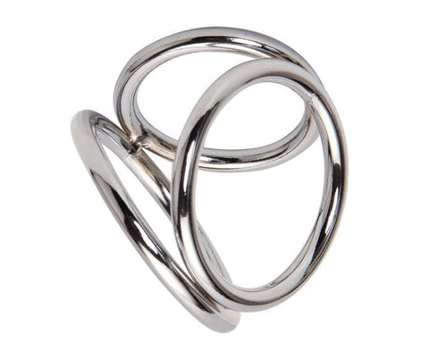 Triple Cock & Ball Divider Ring - Cock Rings
