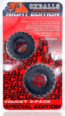 Truckt 2 Piece Cockring Set Special Edition Black - Stretchy Cock Rings