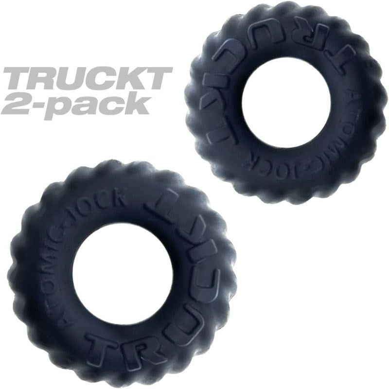 Truckt 2 Piece Cockring Set Special Edition Black Stretchy Cock Rings