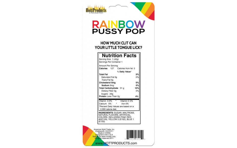 Hott Products Rainbow Pussy Shaped Lollipop Party Gifts and Novelties