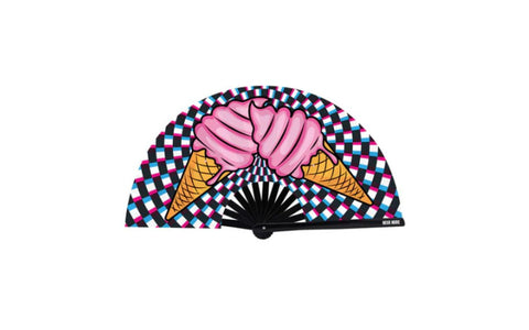 Neva Nude Ice Scream You Scream Blacklight Folding Fan - Fancy Dress Ups