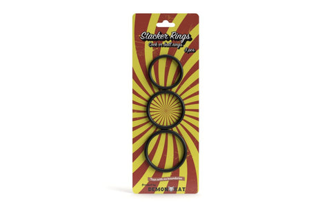 Demon Kat Stacker Stretchy Cock Rings Set 3 Piece - Stretchy Cock Rings