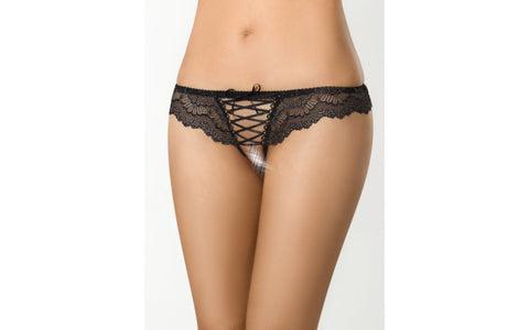 Axami Lingerie Brazilian Open Crotch G-String Panty Black - G-Strings, Panties and Shorts