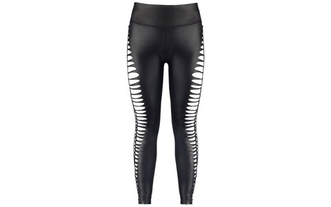 Axami Lingerie Stretch Wetlook Cut Out Leggings Black - Her Fetish