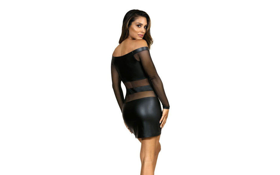 Axami Lingerie Off The Shoulder Mesh Panel Sexy Dress Black Skirts And Club Wear