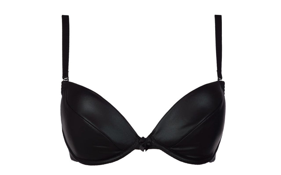 Axami Lingerie Sexy and Daring Stretch Wetlook Bra Black Her Fetish