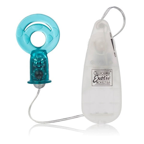 Up! Hook It Up Top Loading Beaded Dual Cock Ring Teal - Cock Rings