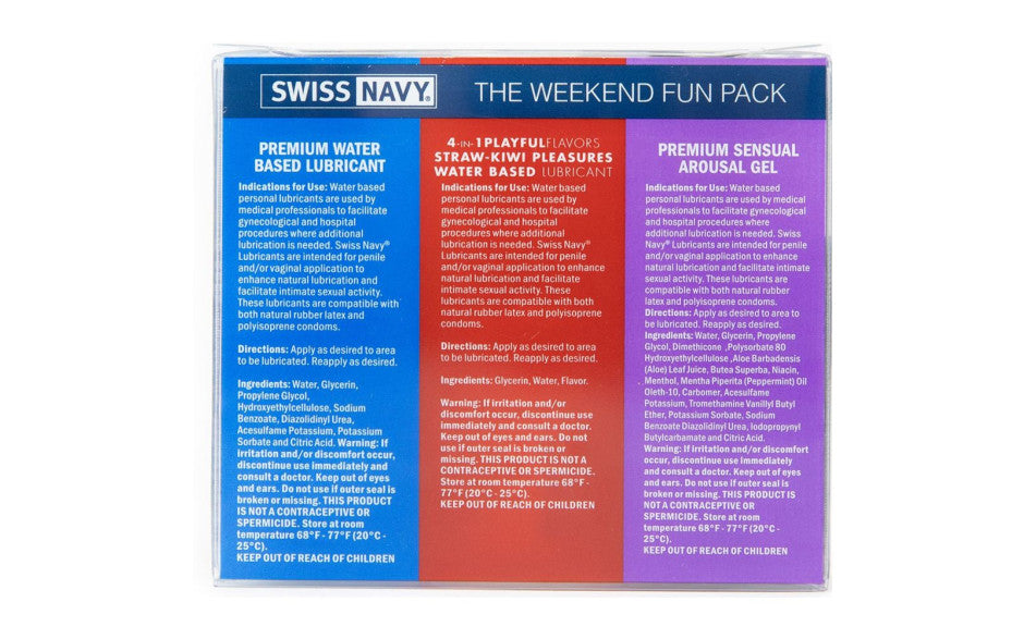 Swiss Navy Weekend Fun Pack Anal Silicone Lubricant Silicone Based Lubes