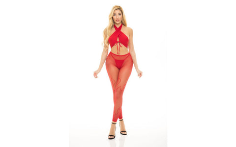 Pink Lipstick Gives You Hell Bra and Panty Set 3 Piece - G-Strings, Panties and Shorts