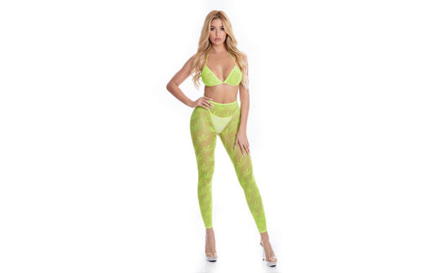 Pink Lipstick All About Leaf Womens Bra Set One Size Green - Bras and Bra Sets