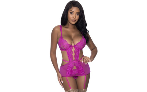 Exposed Lingerie Cutout Dress and Sexy G-String Set - G-Strings, Panties and Shorts