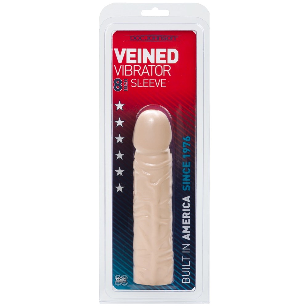 Veined Vibrator 8 Inch Sleeve White Pumps, Extenders and Sleeves