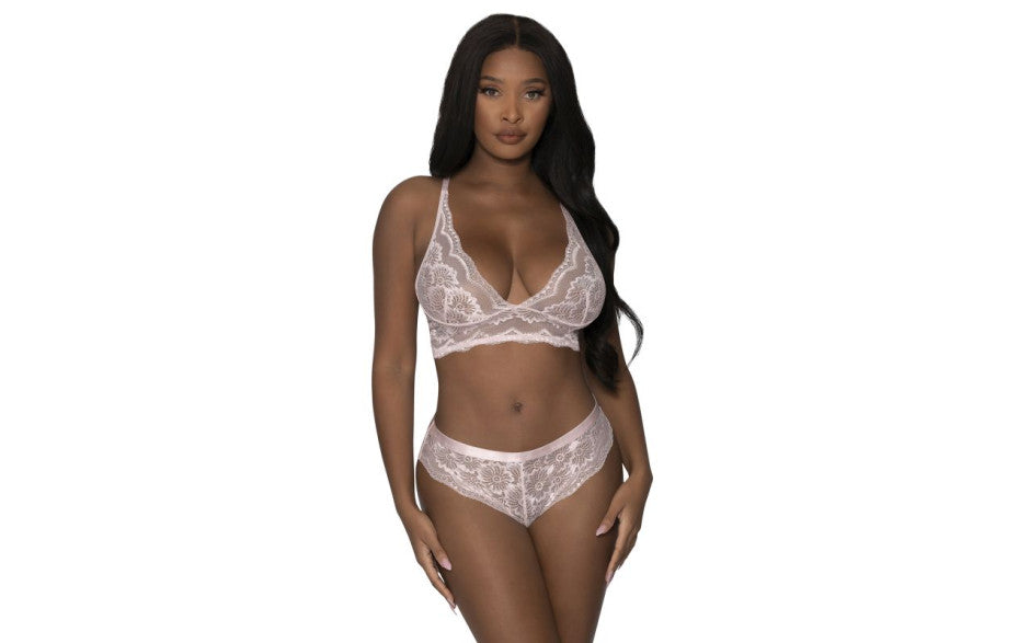 Exposed Lingerie Lace Cami and Short Set Bras and Bra Sets