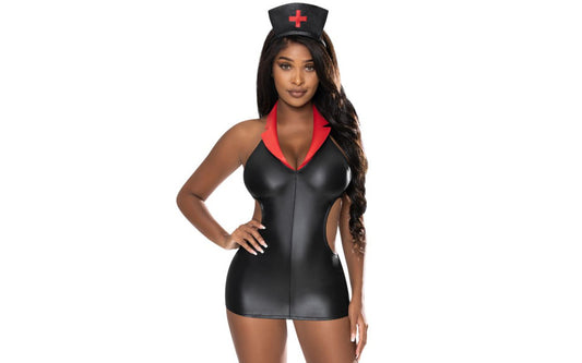 Exposed Lingerie Womens Night Nurse Costume S / M Fancy Dress Ups