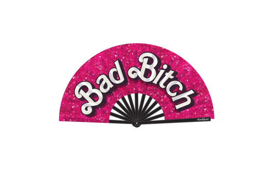 Wood Rocket Bad Bitch Barbie Inspired Hand Folding Fan - Party Gifts and Novelties