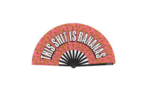 Wood Rocket This Shit Is Bananas Folding Fan - Party Gifts and Novelties