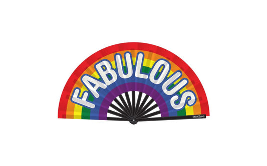 Wood Rocket Rainbow Inspired Design Fabulous Folding Fan - Party Gifts and Novelties