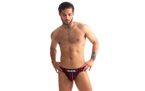 Sport Fucker Rally Mens Sexy Jock Strap Black and Red - Jocks and G-Strings