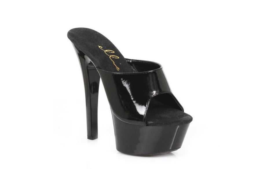 Ellie Shoes Black Slip On Sandal With 6 Inch Stilettos Womens Footwear