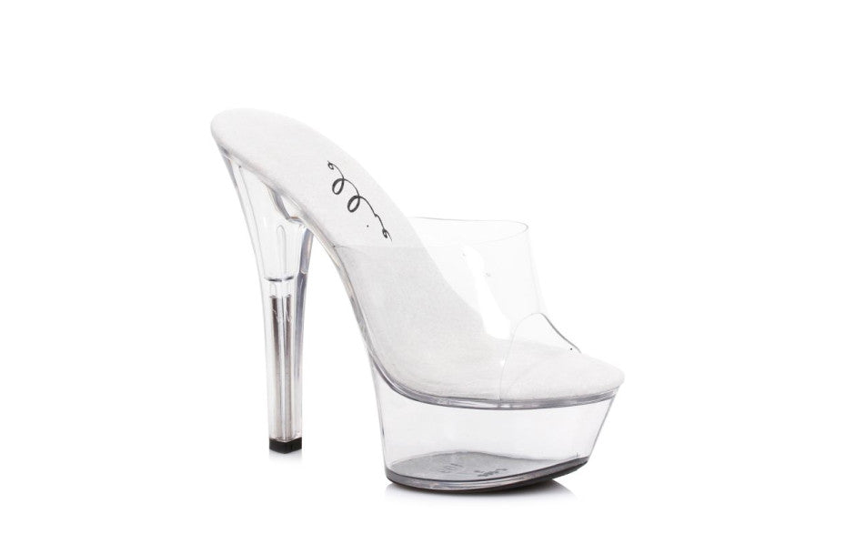 Ellie Shoes Slip On Sandal Clear With 6 Inch Stilettos Womens Footwear