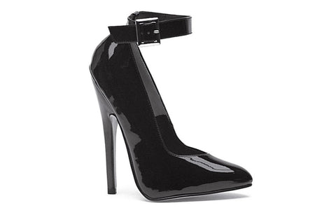 Ellie Shoes 6 Inch Fetish Pump With Ankle Strap Black - Womens Footwear