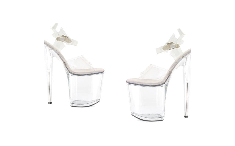 Ellie Shoes 8 Inch Platform Sandal Clear Womens Footwear