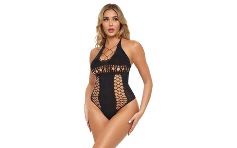 Pink Lipstick Hot To Handle Sexy Womens Bodysuit - Teddies and Bodysuits