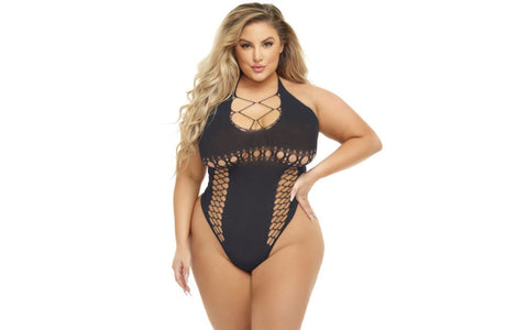 Pink Lipstick Hot To Handle Sexy Womens Bodysuit - Teddies and Bodysuits