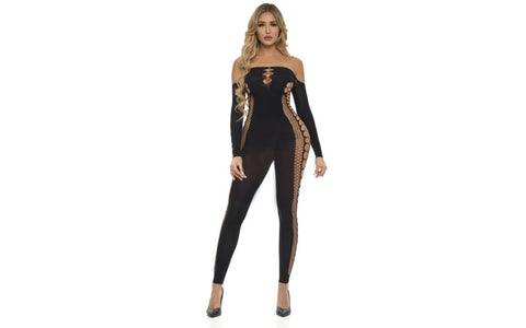 Pink Lipstick Diamond Drippin Sexy Bodystocking - Body Stockings