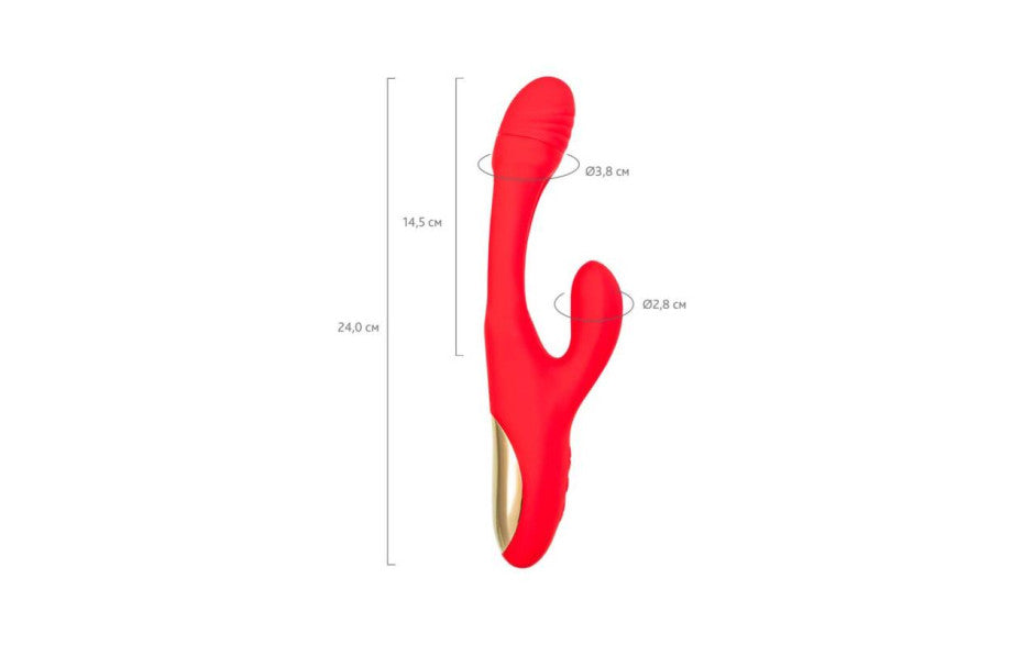 JOS Patti Moving Tongue Multi Function Rabbit Vibrator Red Rabbit Vibrators