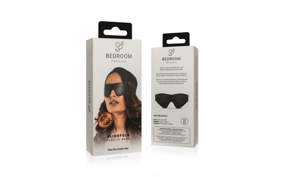 Bedroom Fantasies Faux Leather Blindfold Black Masks And Blindfolds