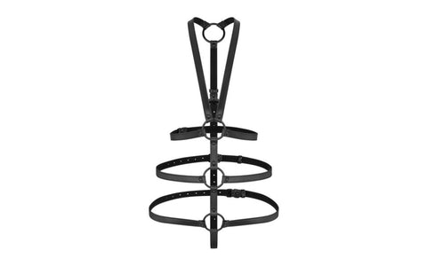 Bedroom Fantasies Vera Bondage Play Harness Black - Cuffs And Restraints