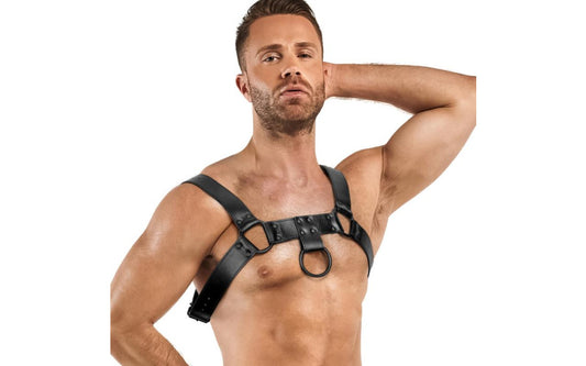 Bedroom Fantasies Bruno Fetish Play Harness Black Cuffs And Restraints