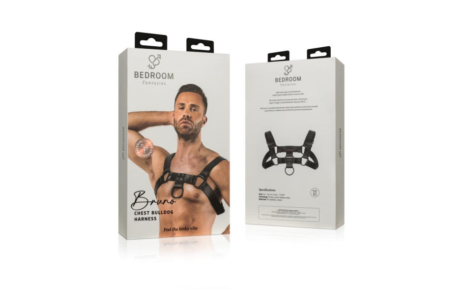 Bedroom Fantasies Bruno Fetish Play Harness Black Cuffs And Restraints