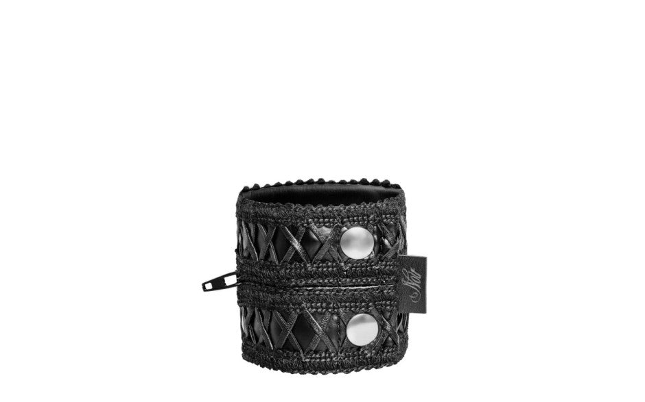 Noir Handmade Womens Wrist Wallet With Hidden Zipper Black Her Fetish