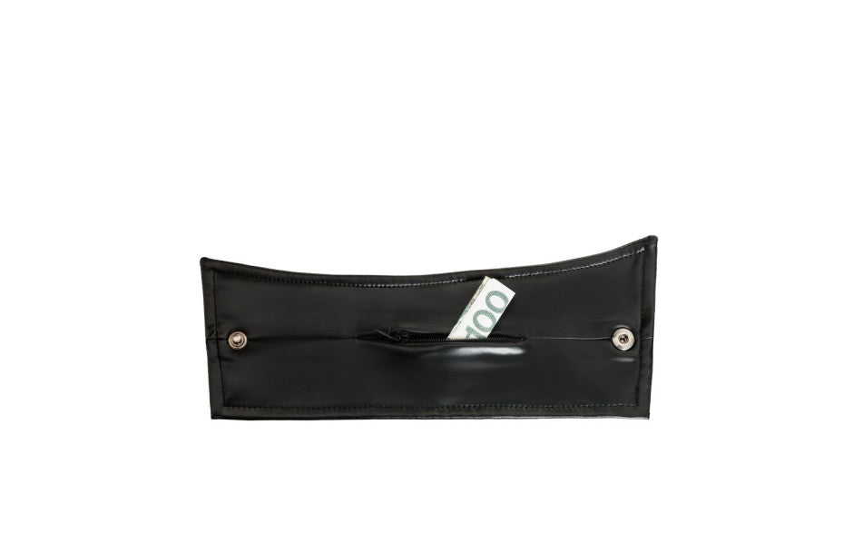 Noir Handmade Mens Wrist Wallet Pair With Hidden Zipper Black His Fetish