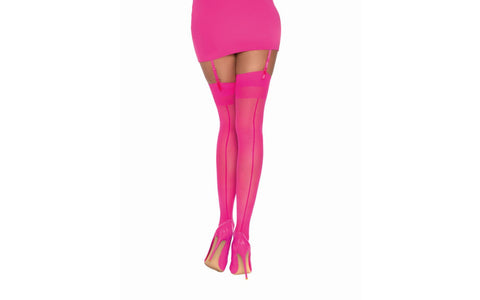 Dreamgirl Back Seam Womens Sheer Thigh High Stockings - Hosiery