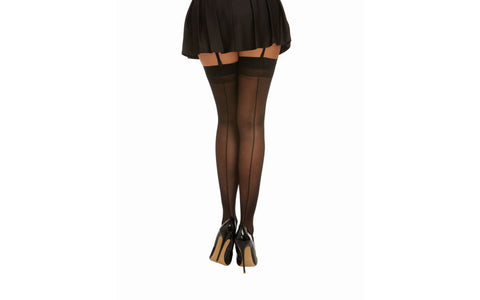 Dreamgirl Back Seam Womens Sheer Thigh High Stockings - Hosiery